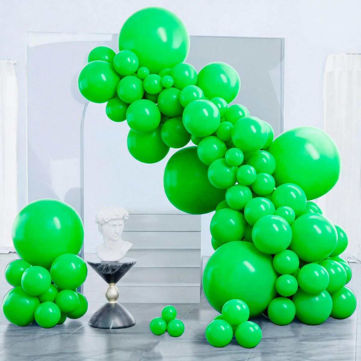 PartyWoo Pearl White Balloons 140pcs Metallic White Color Different Sizes
