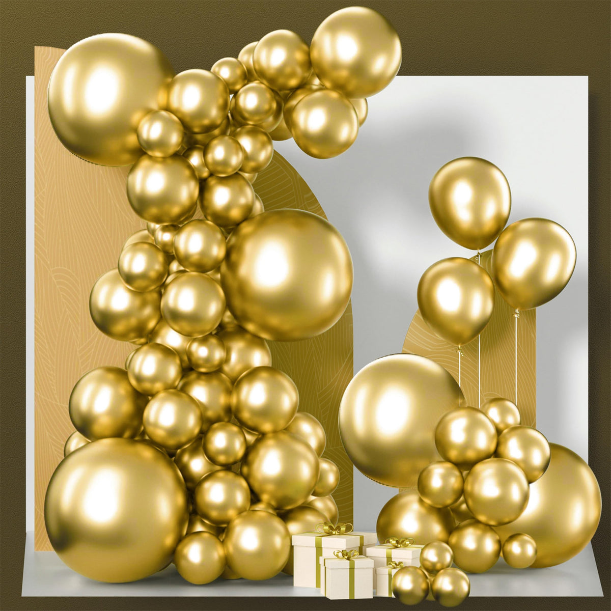 PartyWoo Pearl White Balloons 140pcs Metallic White Color Different Sizes