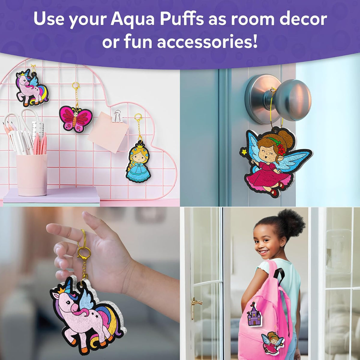 Skillmatics Aqua Puffs Unicorns, Art & Craft Gift for Kids, Paint by Number