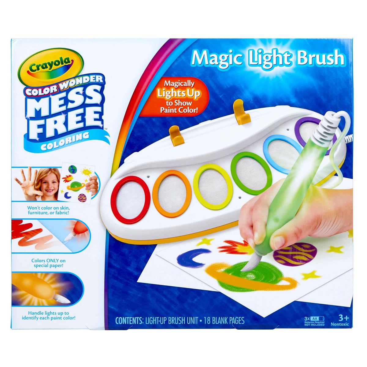 Crayola Ms Rachel Color Wonder Magic Light Brush, Mess Free Coloring Toy 3+