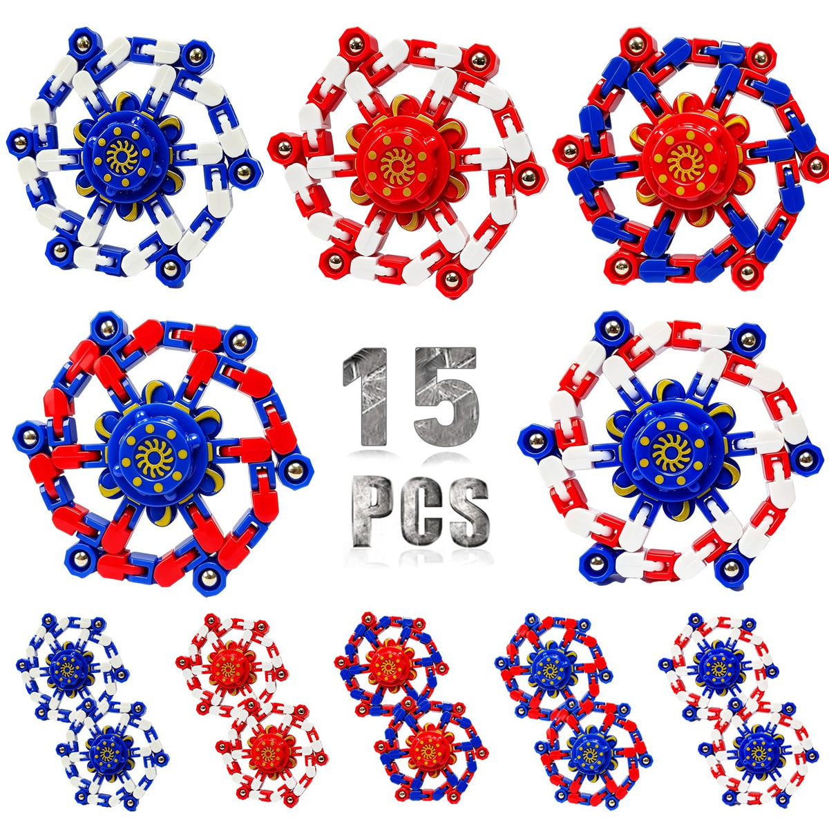 Transformable Fidget Spinners,9PCS Funny Sensory Fidget Toys for Kids