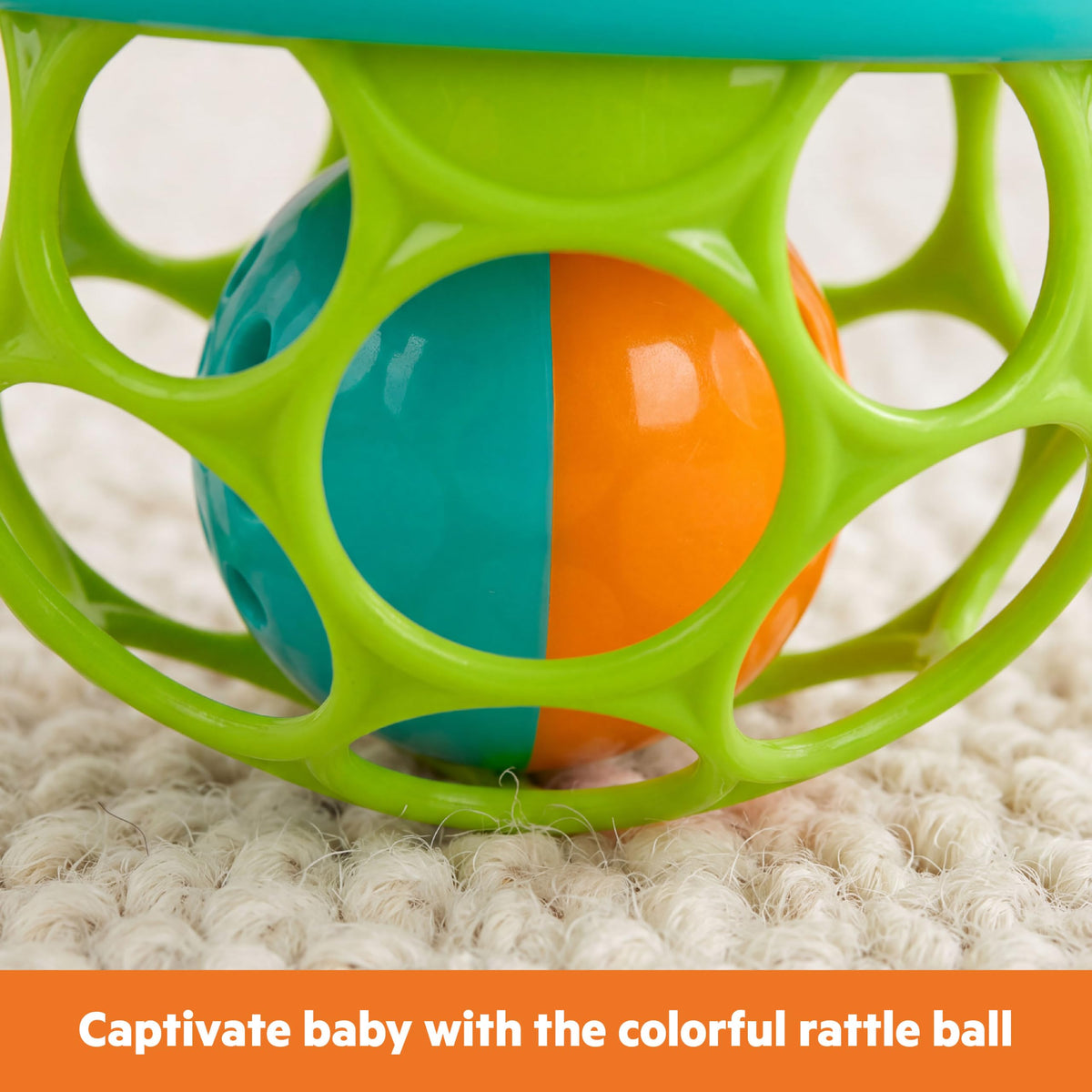 Bright Starts Oball Grippin' Goals Rattle Soccer Ball - Black & White, Easy-Grasp Toy for Newborn and Up