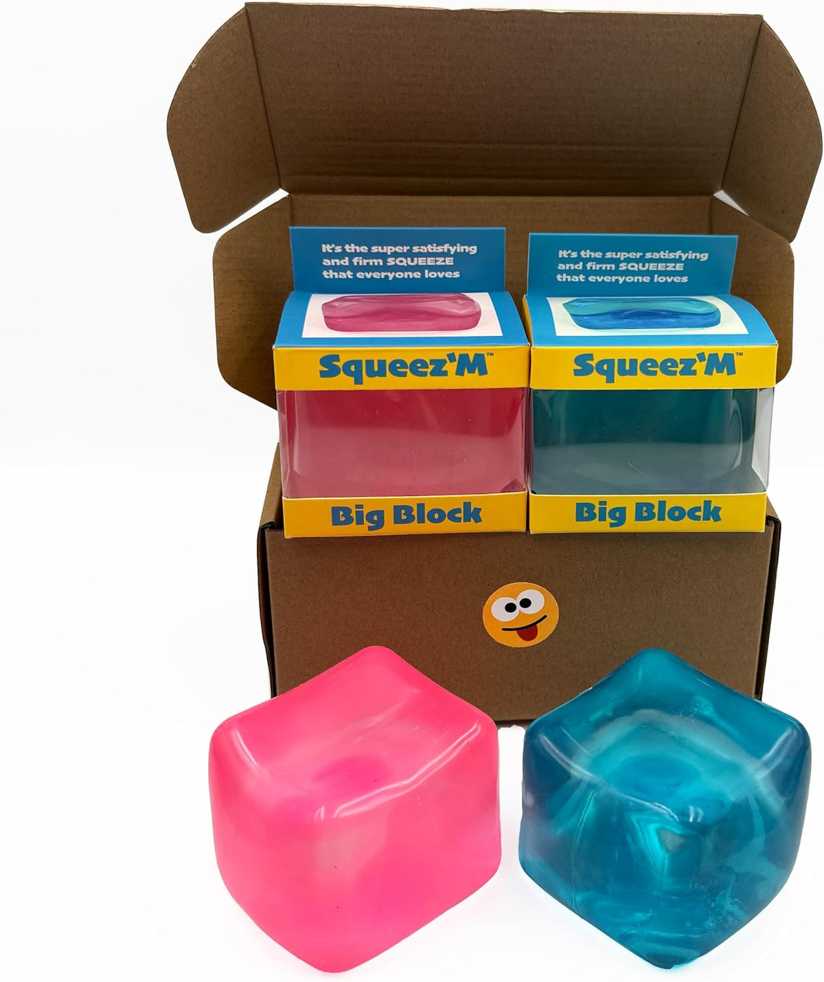 Original BigBlok Premium Stress Cube 2 Pack, Squishy Fidget Toy, Adults