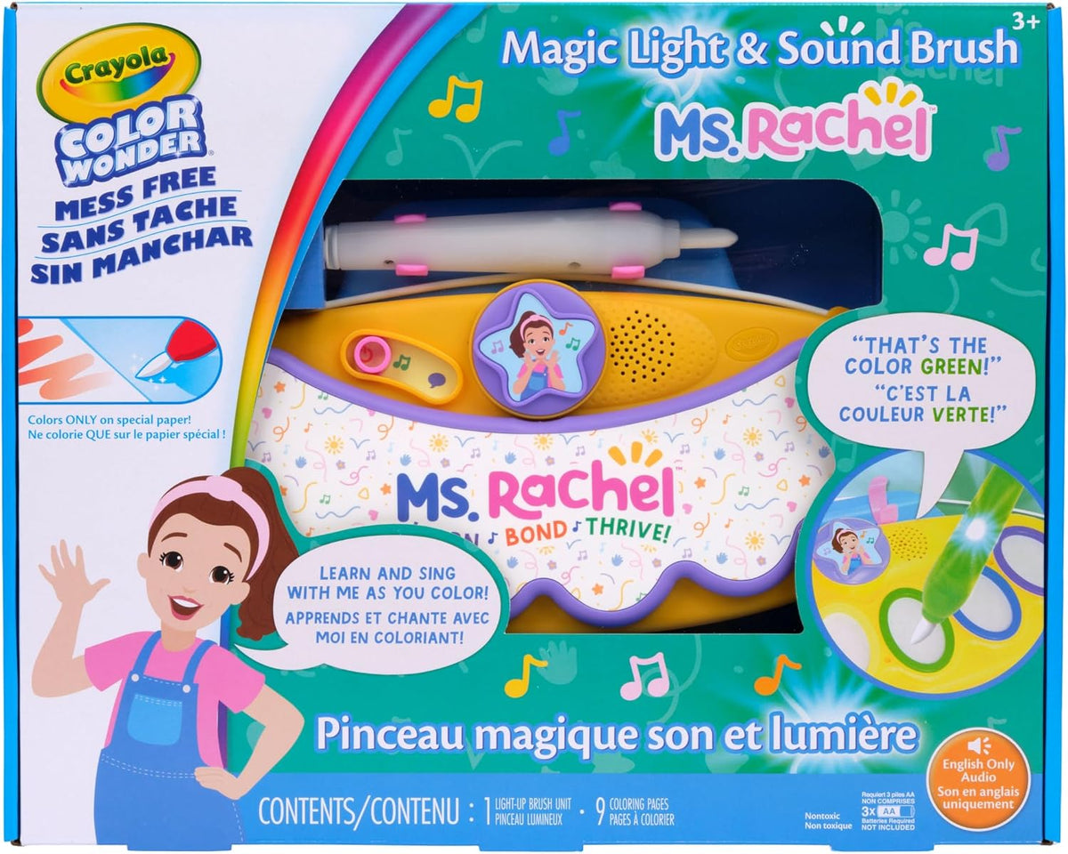Crayola Ms Rachel Color Wonder Magic Light Brush, Mess Free Coloring Toy 3+