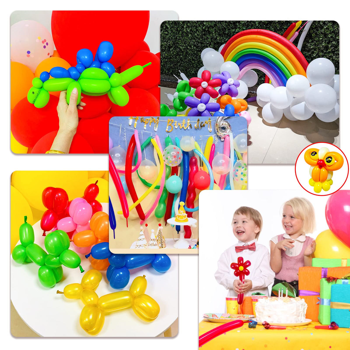 Long Orange 260 Balloons Kit for Kids Party Decor, Bright Long Balloons Twisting Animals Pack Thicken Latex for Halloween Orange Balloon Arch Party Decor.