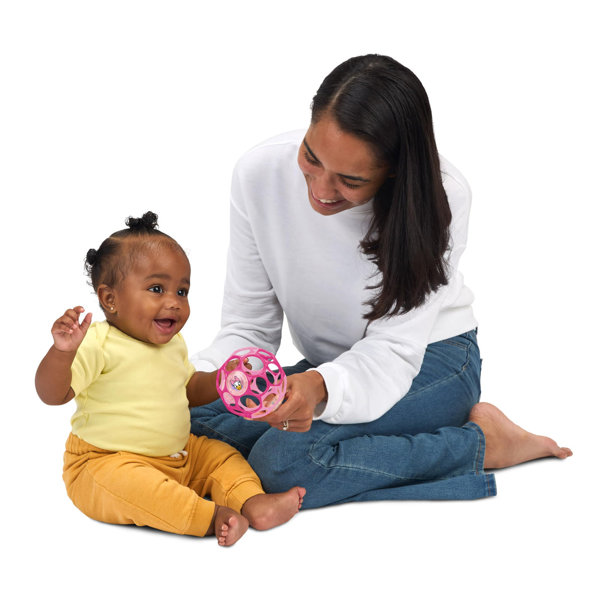 Bright Starts Oball Grippin' Goals Rattle Soccer Ball - Black & White, Easy-Grasp Toy for Newborn and Up