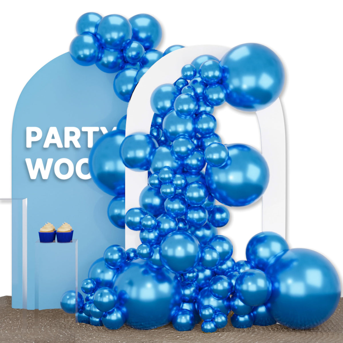 PartyWoo Pearl White Balloons 140pcs Metallic White Color Different Sizes