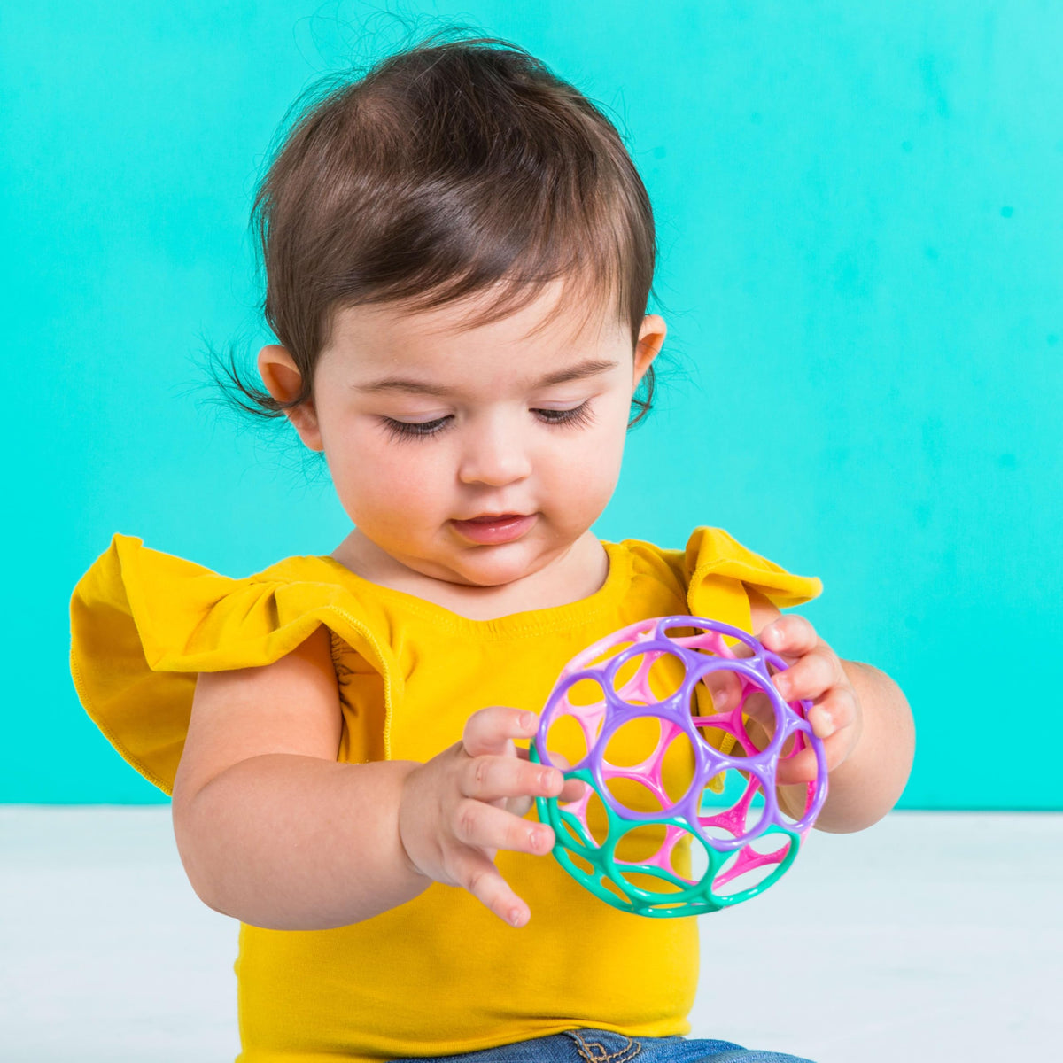 Bright Starts Oball Grippin' Goals Rattle Soccer Ball - Black & White, Easy-Grasp Toy for Newborn and Up