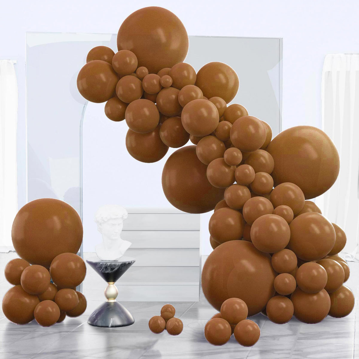 PartyWoo Pearl White Balloons 140pcs Metallic White Color Different Sizes