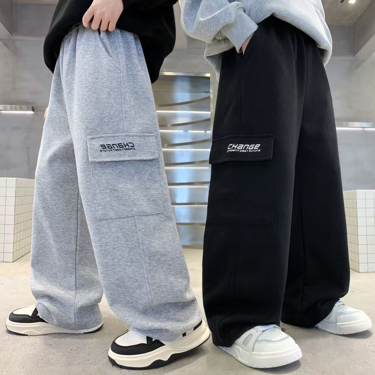 Casual Cargo Pants for Boys,Mid to Large Size, Sporty Style, Comfortable Sweatpants
