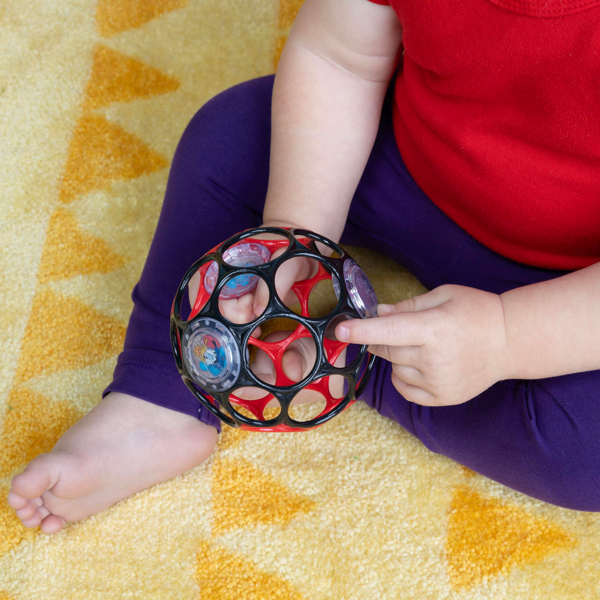 Bright Starts Oball Grippin' Goals Rattle Soccer Ball - Black & White, Easy-Grasp Toy for Newborn and Up