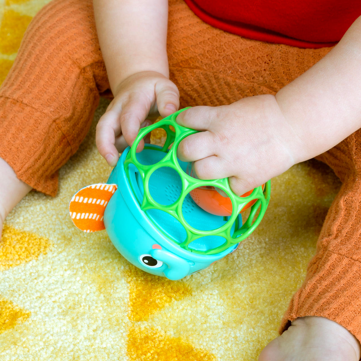 Bright Starts Oball Grippin' Goals Rattle Soccer Ball - Black & White, Easy-Grasp Toy for Newborn and Up