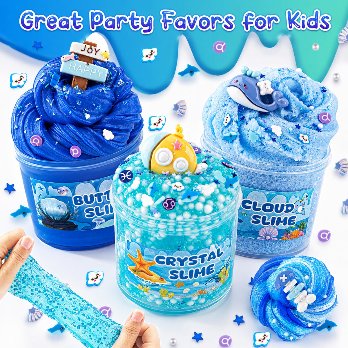6-Pack Pink Slime Kit for Girls, Cloud Butter Squishy Birthday Gift Set