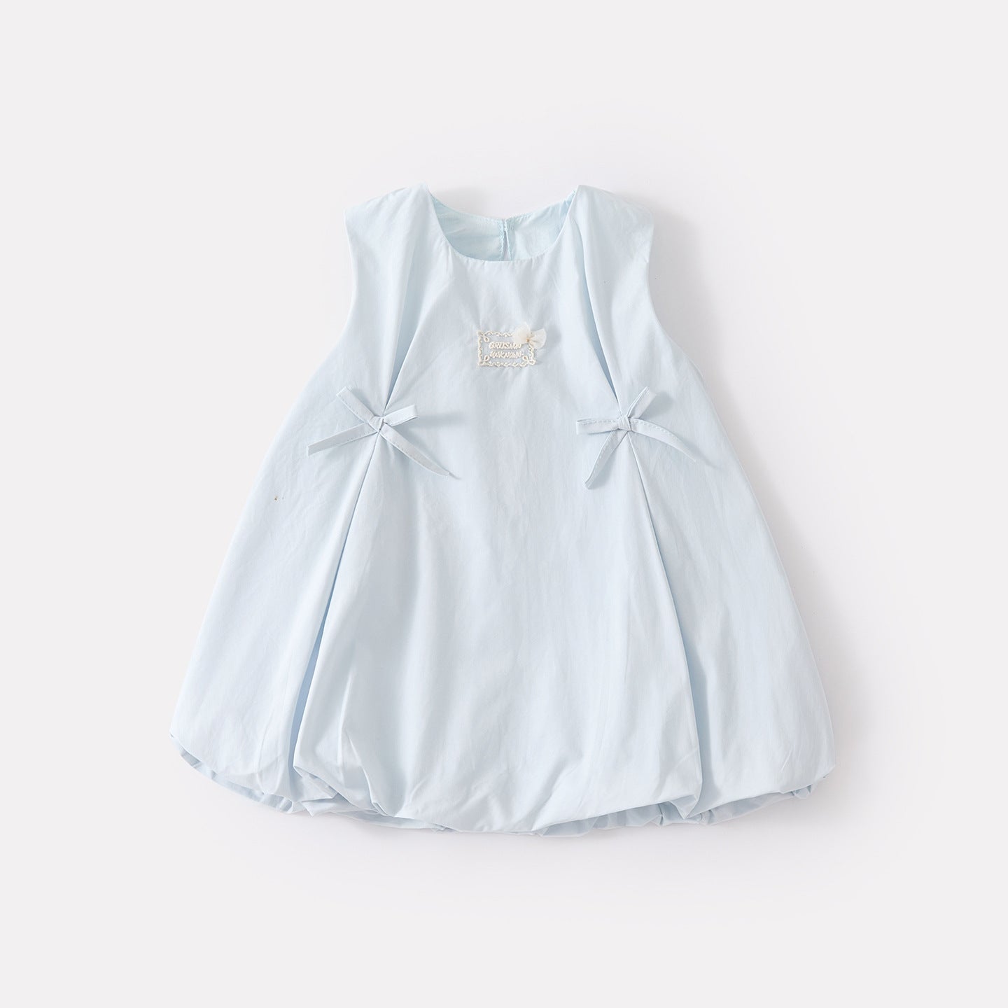 Baby Girl Sweet Cute Bubble Dress, Casual Versatile Bow Backless Sundress
