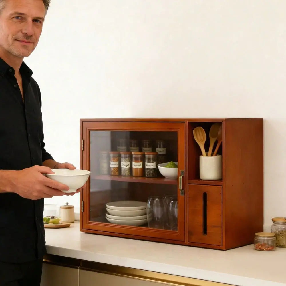 Cabinet Storage Rack With Door For Countertop Countertop Organizer