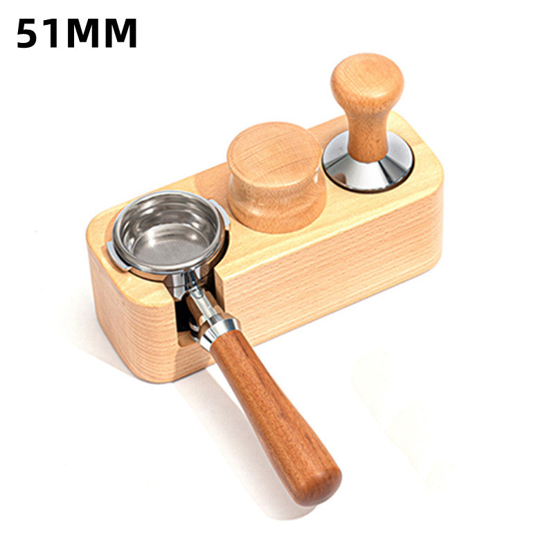 Coffee Press Holder Wooden Filler Seat Coffee Machine Supporting Utensils Press Pad Handle Support Frame Press Powder Tools