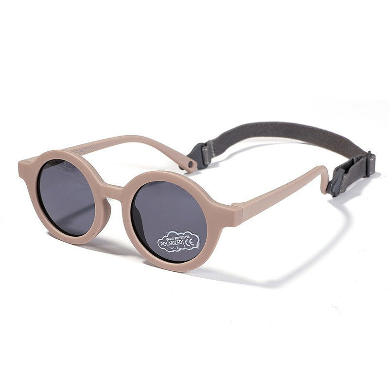 Silicone sunglasses for children aged 0-3, cute baby polarized outdoor sunglasses with UV protection