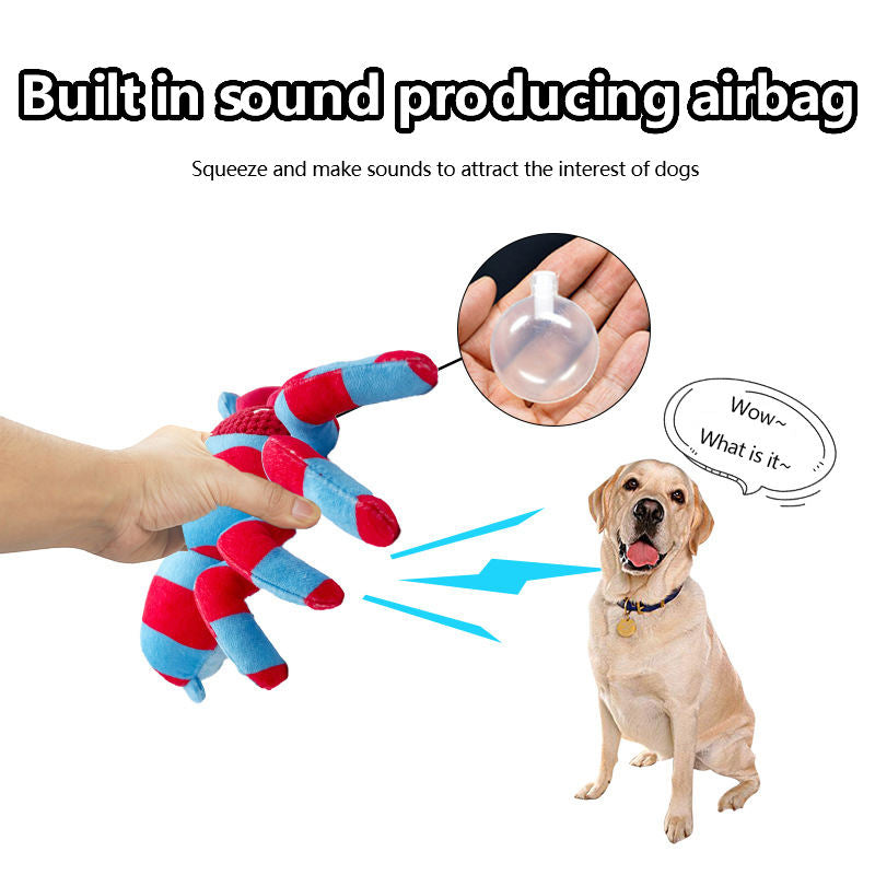 Pet plush dog toys that produce sound are bite resistant and clean teeth