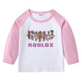 Children's T-shirt with round neck cartoon long sleeves