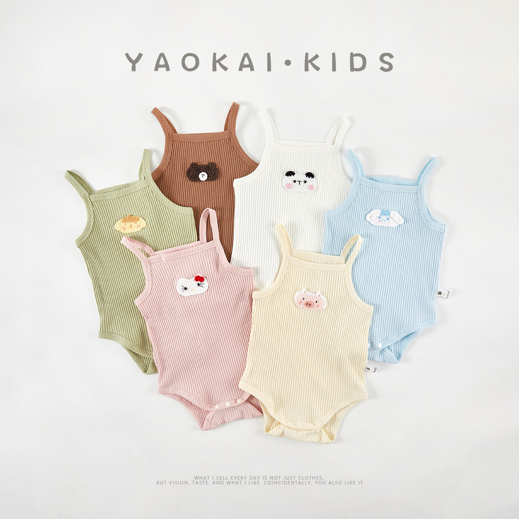 Romper Lightweight Sleeveless Bodysuit Cute Unisex Baby One-Piece Cartoon Clothes