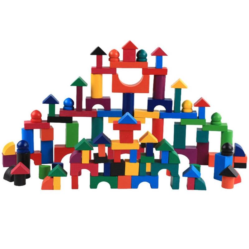 112pcs/Set Wooden Colorful Rainbow Domino Blocks Building Toy Early Educational Toys For Children Kids Dominoes Games Gifts