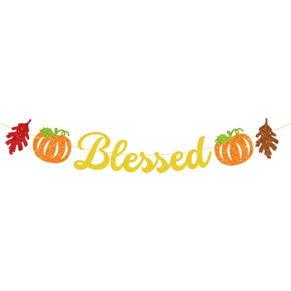 Thanksgiving Decoration Banner Harvest Festival Autumn Party Hello Autumn Maple Leaf Thanksgiving Banner