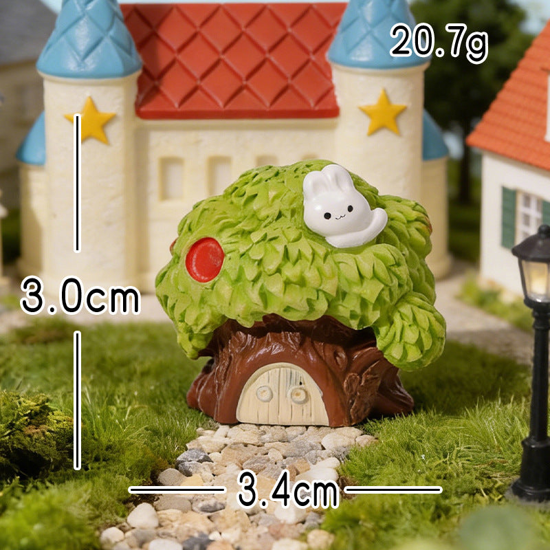 Miniature Landscape Creative Simulation Cartoon Castle House Garden Decoration DIY Ornament Moss Elegant Small Decorative Item
