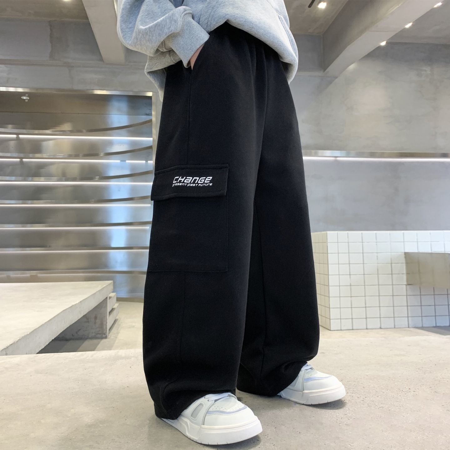 Casual Cargo Pants for Boys,Mid to Large Size, Sporty Style, Comfortable Sweatpants
