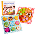 Wooden children's donuts puzzle puzzle toys pizza cookies set puzzle toys