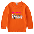Children's cotton T-shirt with round neck and long sleeved base