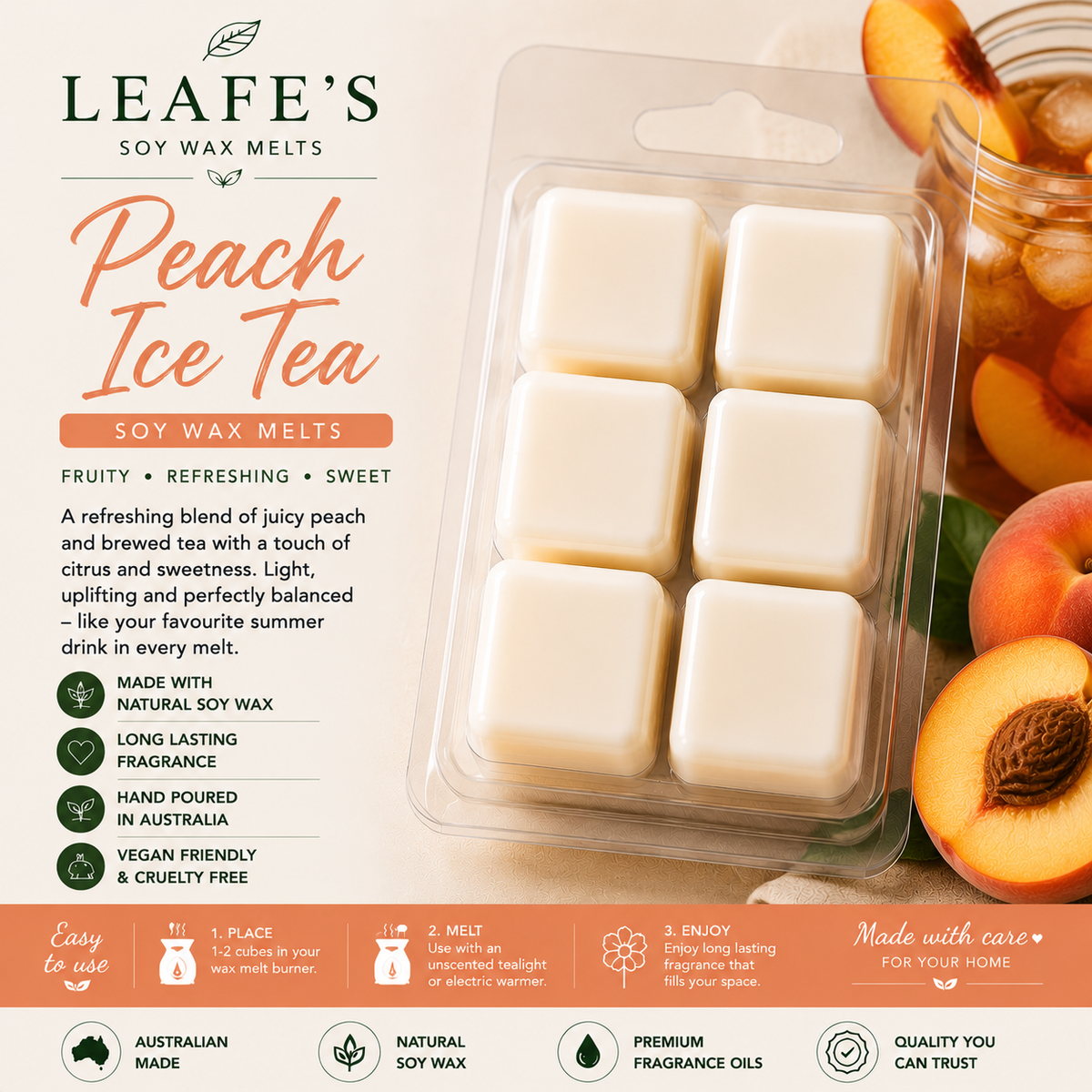 Peach Ice Tea  soy wax melts