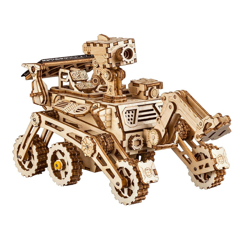 Robotime ROKR DIY Solar Energy Wooden Blocks Toys Model Building Kit Space Hunting Assembly Toys For Children Kids
