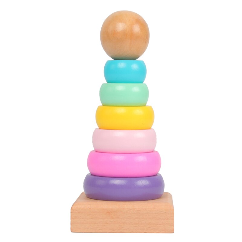 Baby Stacking Cup Color Rainbow Stacking Ring Tower Toys Early Educational Intelligence Toy Children Birthday Christmas Gift ZXH