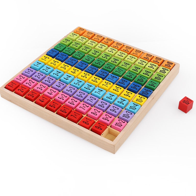 Montessori Educational Wooden Toys for Children Baby Toys 99 Multiplication Table Math  Arithmetic Teaching Aids for Kids