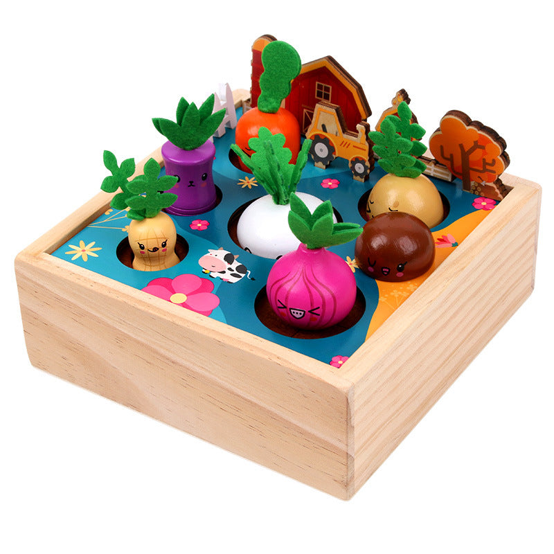 Children's Fun Pulling Radish Happy Farm 0.6 Concentration Training Wooden Toys Enlightenment Early Education Toys