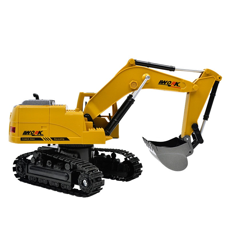 Simulation RC excavator toys with Music and light Children's Boys RC truck toys gifts RC Engineering car tractor brinquedos
