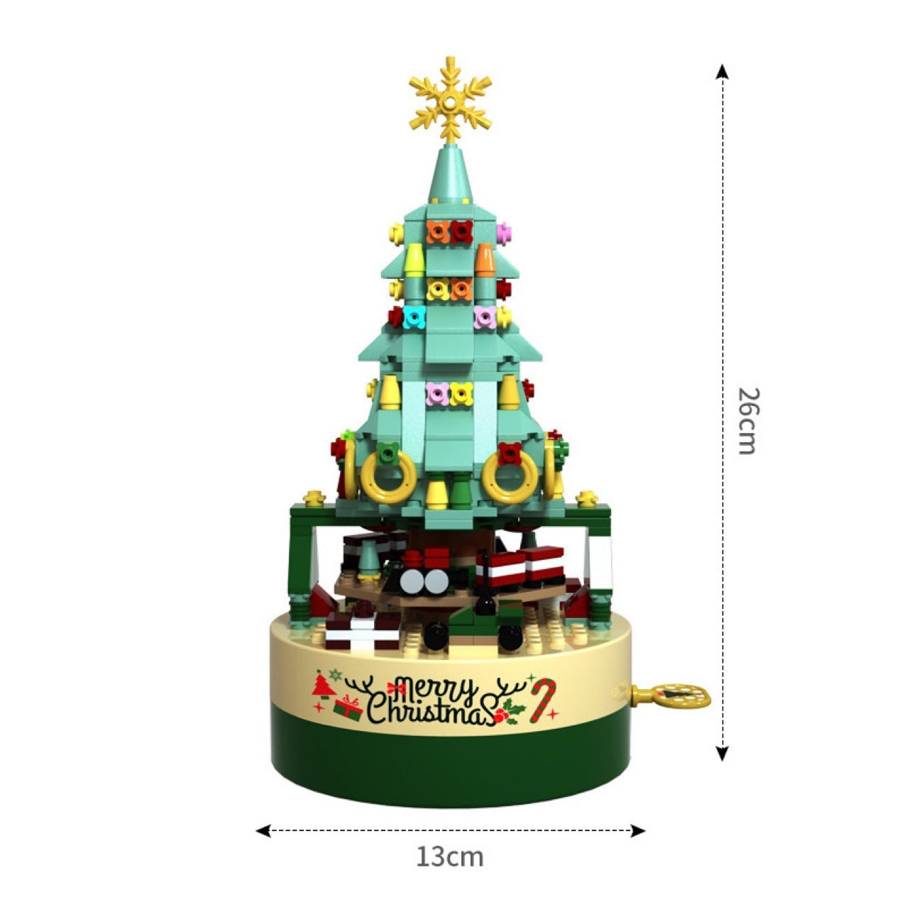 Christmas Tree Building Blocks Rotating Octagonal Box Children's Toys Educational Assembled Small Particles Ornaments