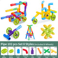 DIY Water Pipe Building Blocks Toys Enlightening Pipeline Tunnel Construction Educational STEM Designer Toys For Children Brick
