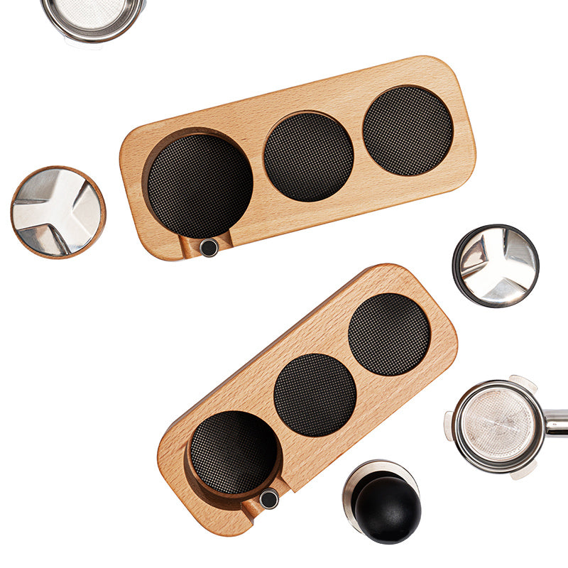 Coffee Press Holder Wooden Filler Seat Coffee Machine Supporting Utensils Press Pad Handle Support Frame Press Powder Tools