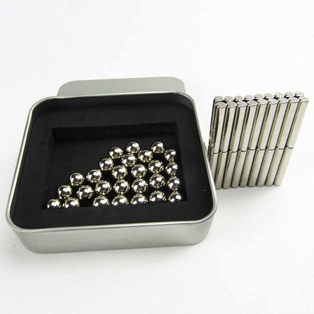 Magnetic Building Blocks Set Sculpture Desk Toys For Adults Relief Stress Fidget Puzzle Toys With Magnet Stick and Silver Ball