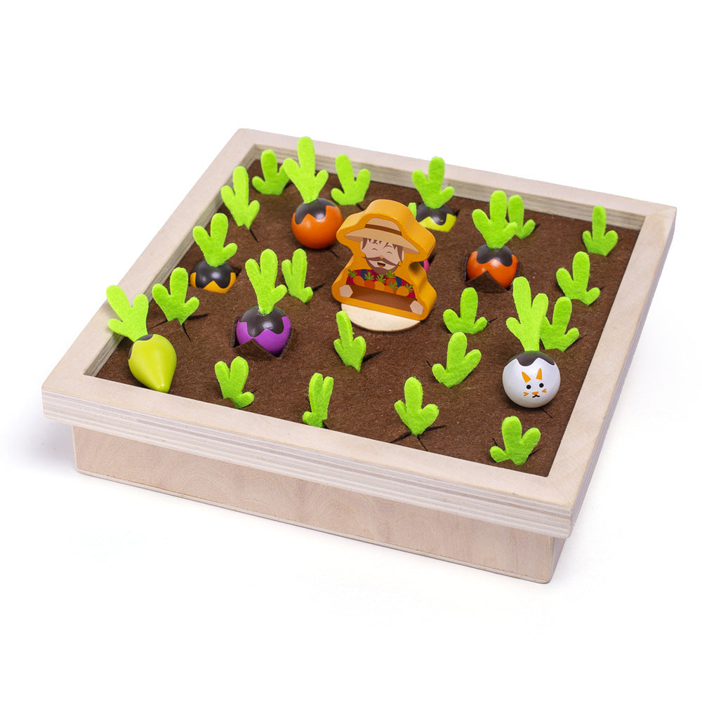 Fun Vegetable Memory Chess Game Farm Pull Radish Board Game Children's Wooden Toys Enlightenment Early Education Educational Toys