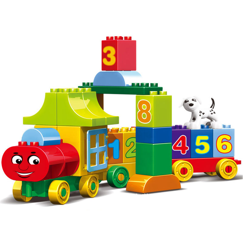 50pcs Large particles Numbers Train Building Blocks Bricks Educational Baby City Toys Compatible With LegoINGly Duplo