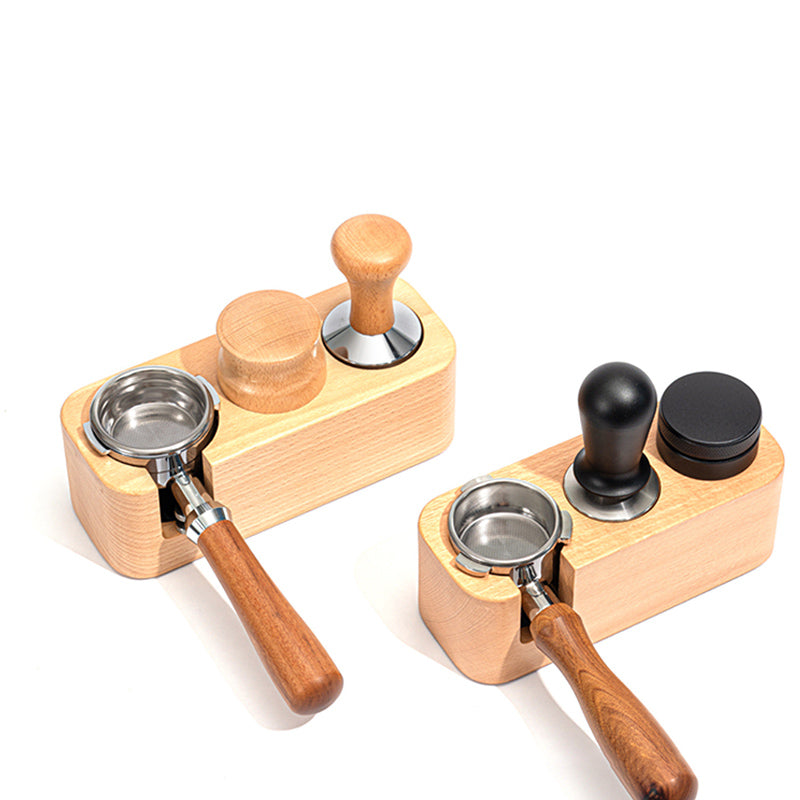 Coffee Press Holder Wooden Filler Seat Coffee Machine Supporting Utensils Press Pad Handle Support Frame Press Powder Tools