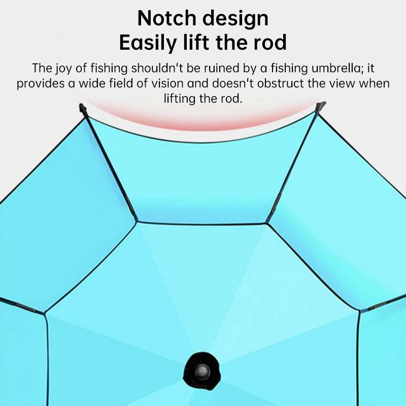 6.6FT Double Canopy Beach Umbrella – UV Protective, Waterproof Sun Shade for Garden, Camping & Fishing