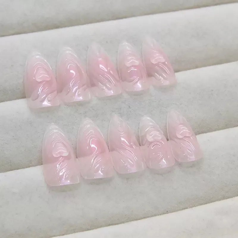 Z960 High End Dropshipping Transparent Transparent Square French Tip Press On Nails With Special Occasion