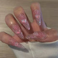 Z960 High End Dropshipping Transparent Transparent Square French Tip Press On Nails With Special Occasion
