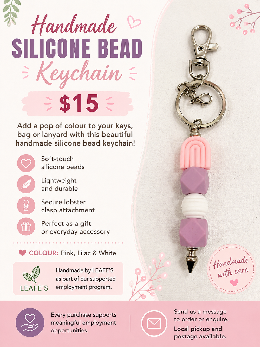 Handmade Silicone Bead Keychain