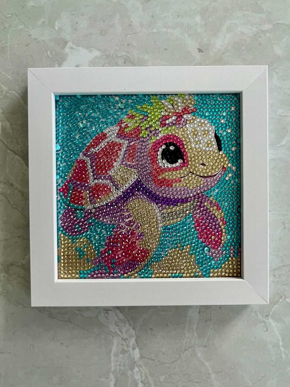 Framed Diamond Art – Floral Sea Turtle