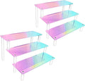 Acrylic Display Stand, 3 Tier 30X8cm Iridescent Display Risers，Perfume Organizer, Dessert Stand, Ornament Display Stand