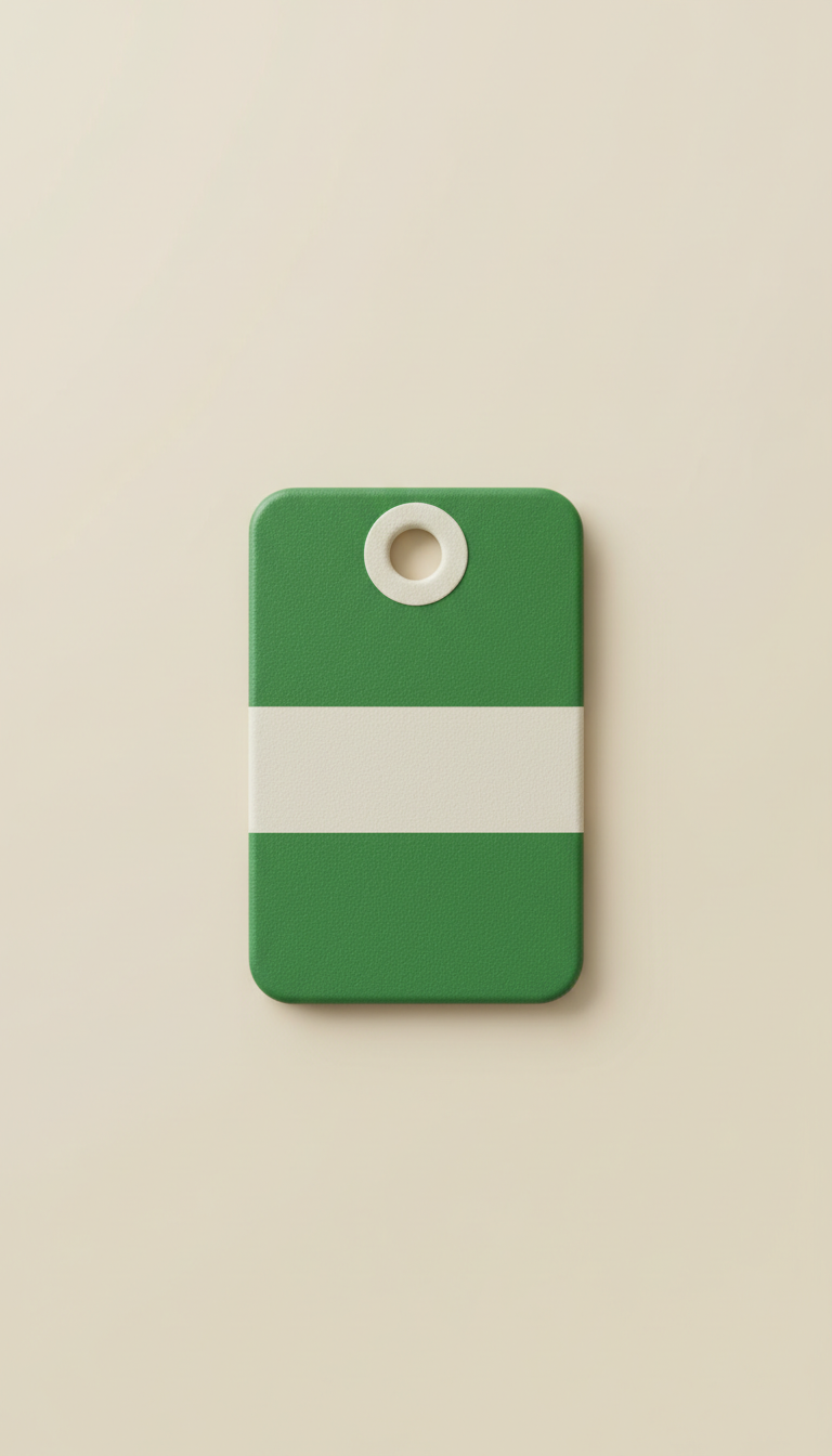 Custom Green And White Key Tag